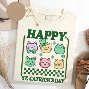 Happy St Patricks Day Cat Shirt, St Patricks Cat Lover Shirt